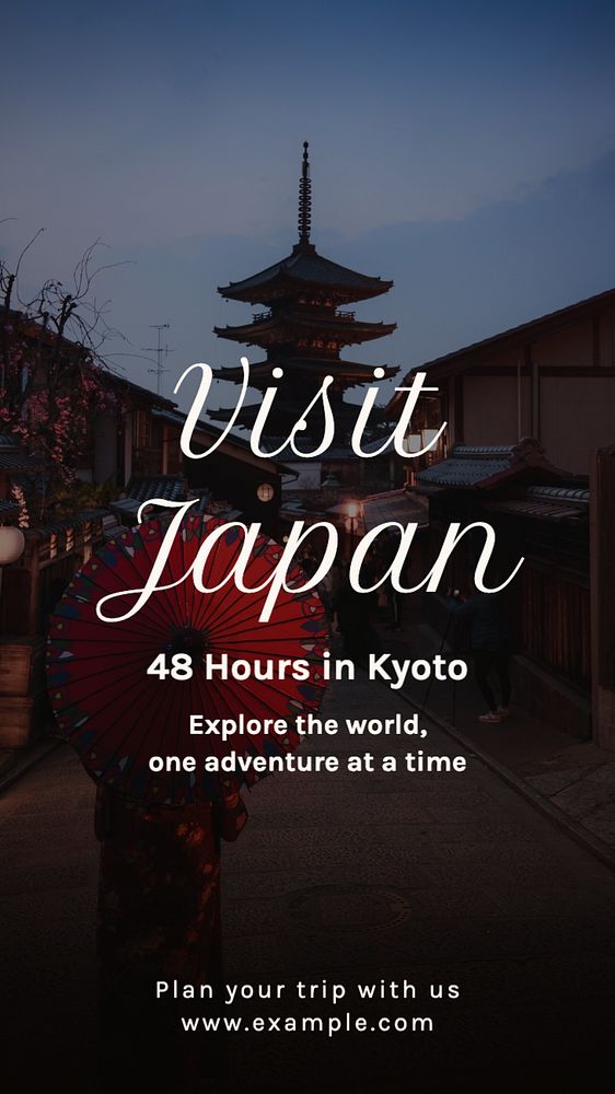 Japan travel  Instagram story template, editable text