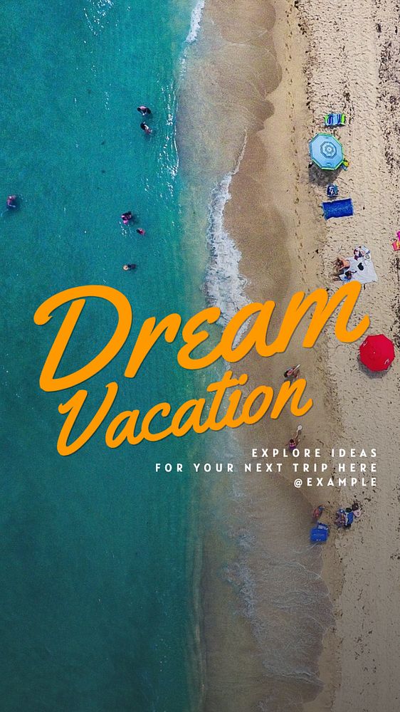 Dream vacation  Instagram story template, editable text