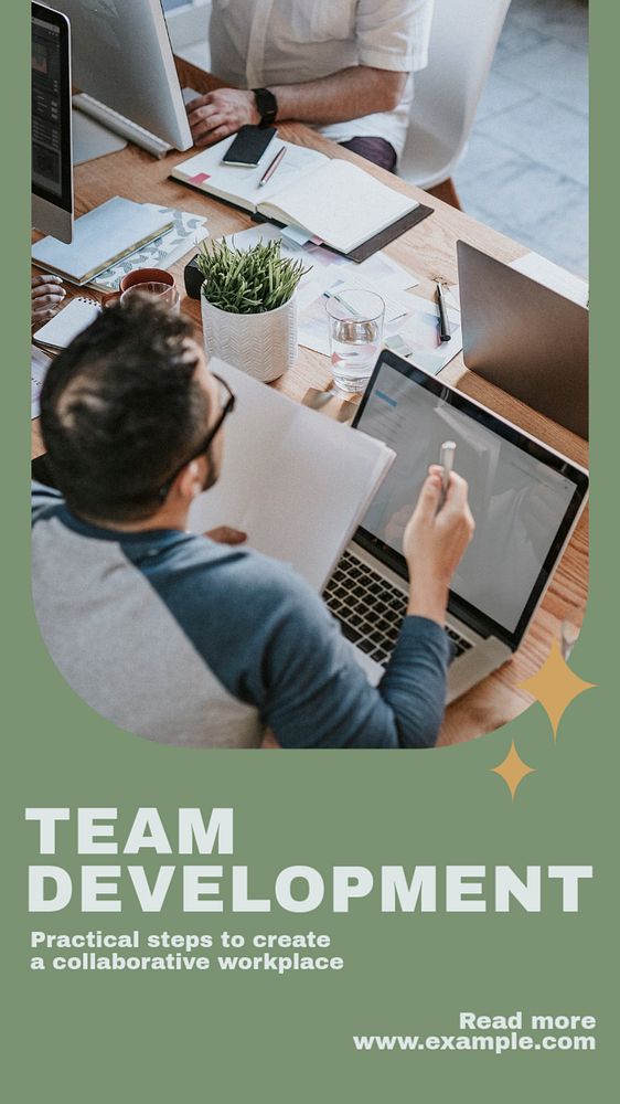 Team development  Instagram story template, editable text