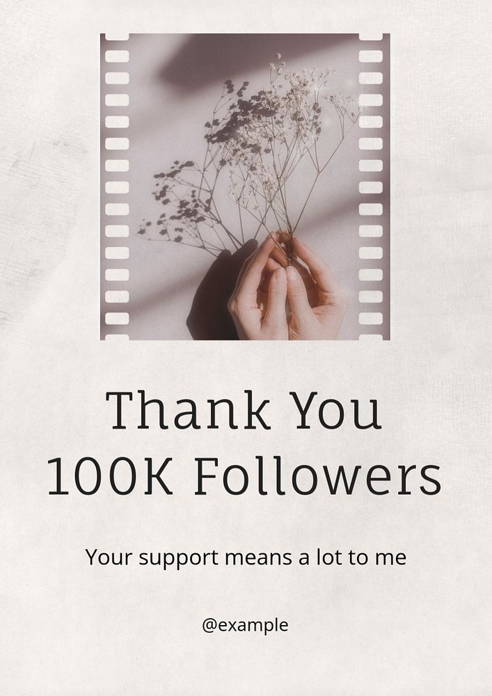 Thank you  poster template, editable text and design