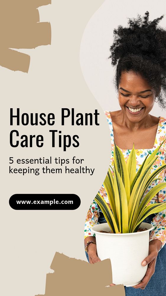 House plant care  Instagram story template, editable text