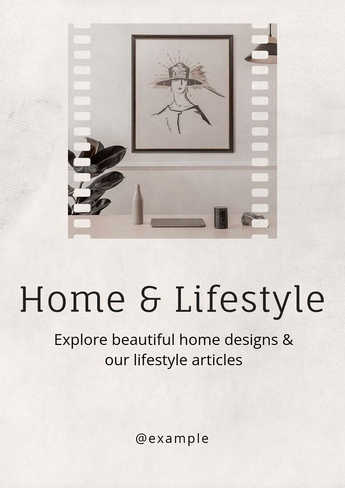 Home & lifestyle  poster template, editable text and design