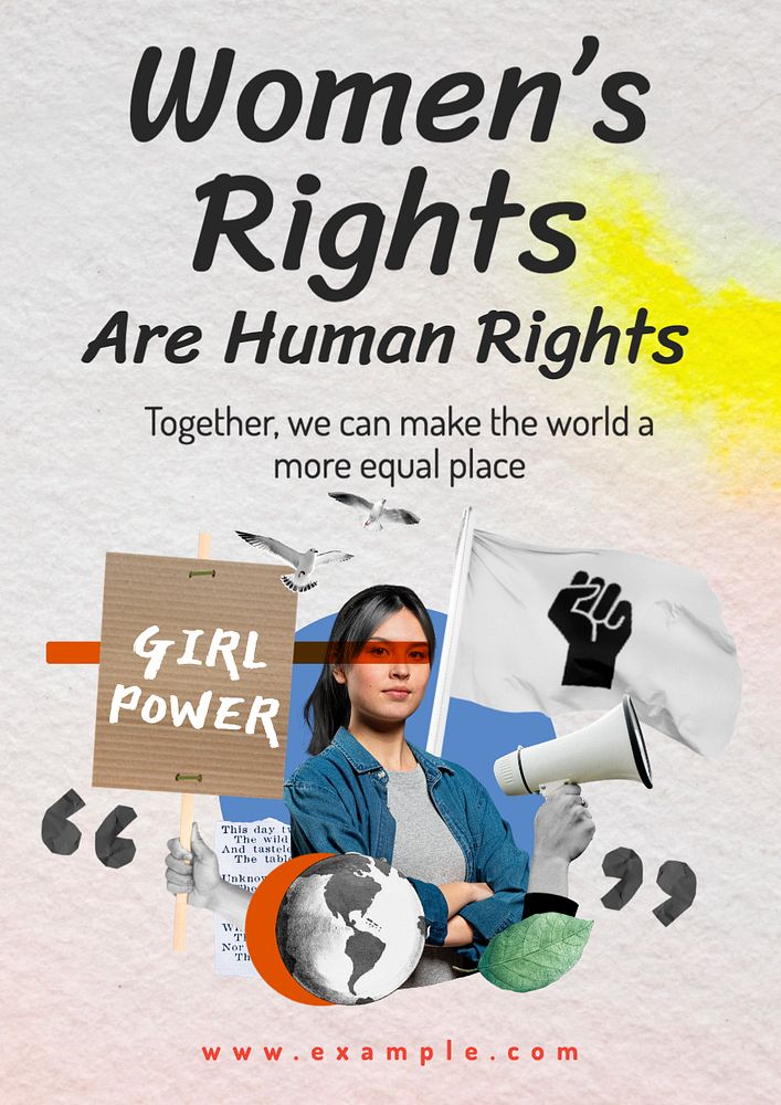 Women's rights poster template, editable text and design