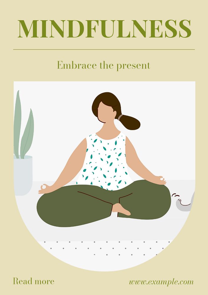 Mindfulness  poster template, editable text and design