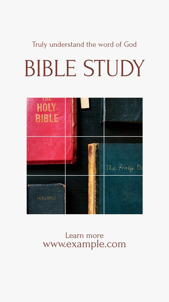 Bible study  Instagram story template, editable text