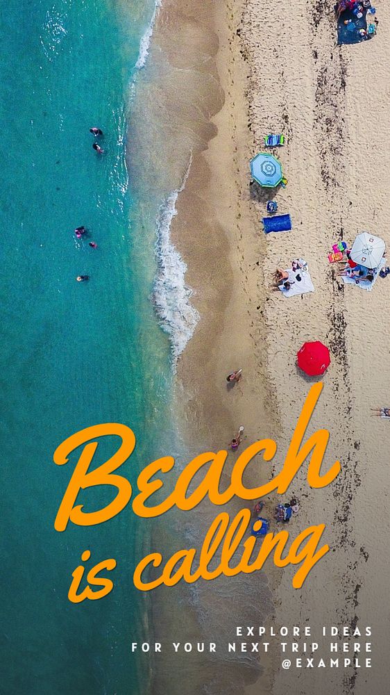 Beach is calling  Instagram story template, editable text