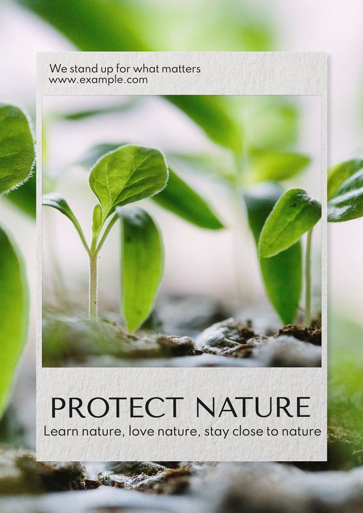 Protect nature poster template, editable text and design