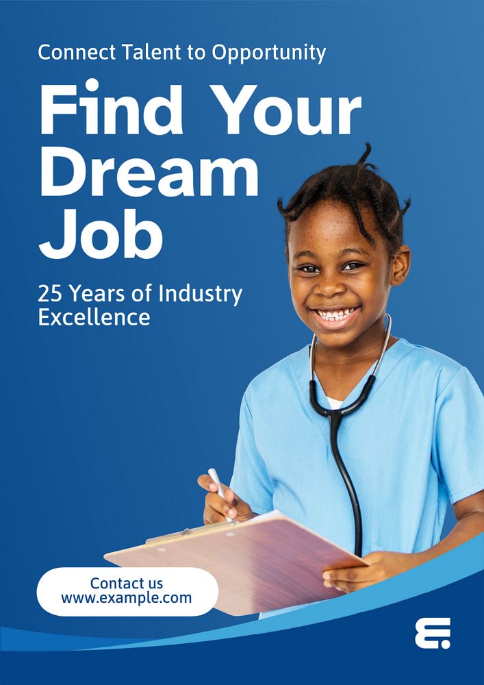 Dream job  poster template, editable text and design