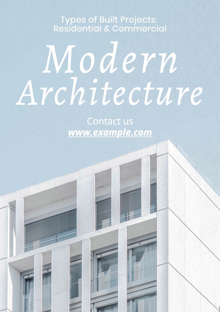 Modern architecture poster template, editable text and design