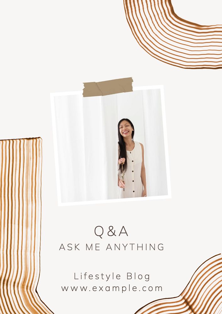 Ask me anything  poster template, editable text and design