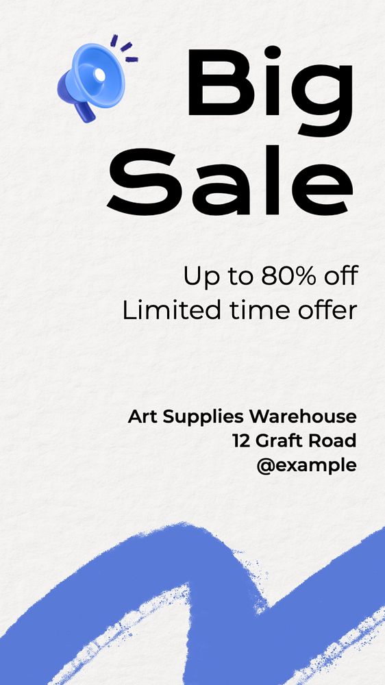 Art supplies sale Instagram story template, editable text