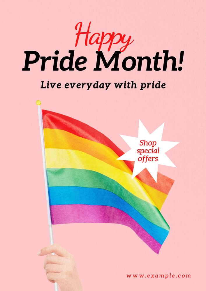 Happy Pride Month  poster template, editable text and design