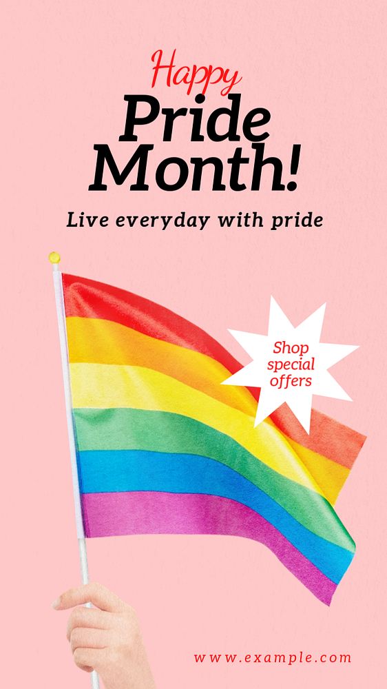 Happy Pride Month  Instagram story template, editable text