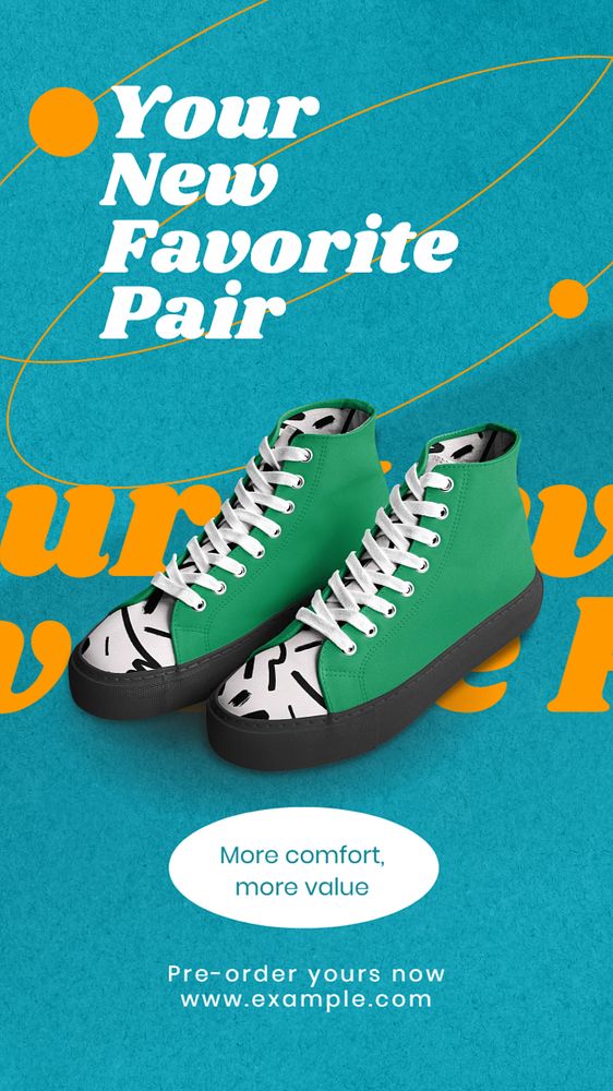 Footwear store ads Instagram story template, editable text