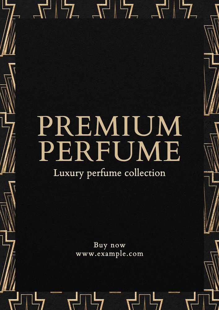 Premium perfume poster template, editable text and design