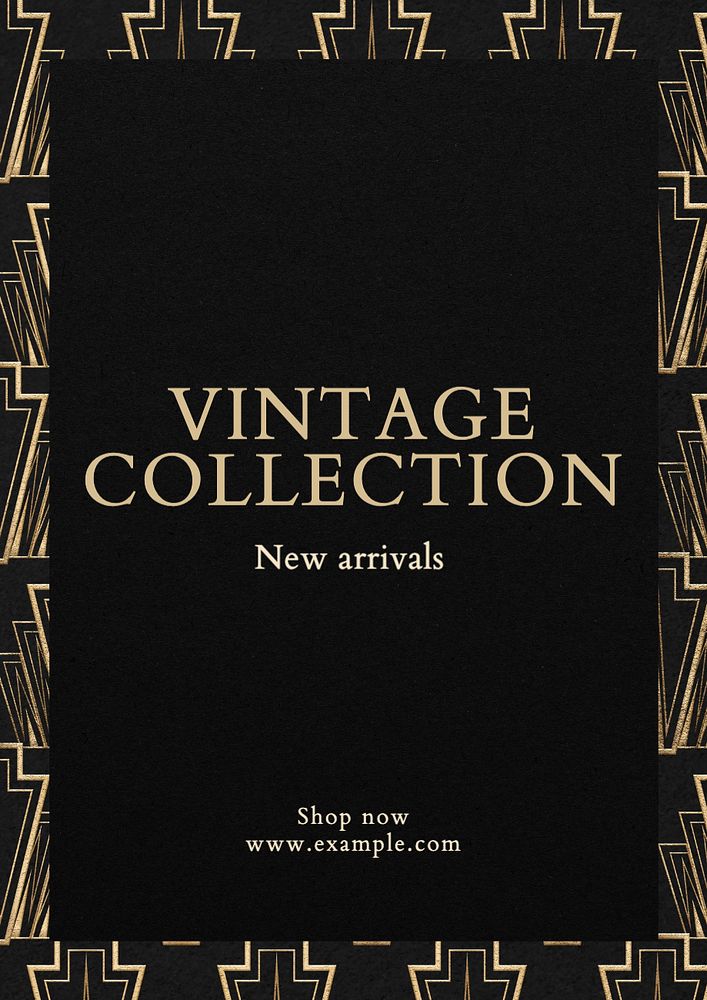 Vintage collection poster template, editable text and design