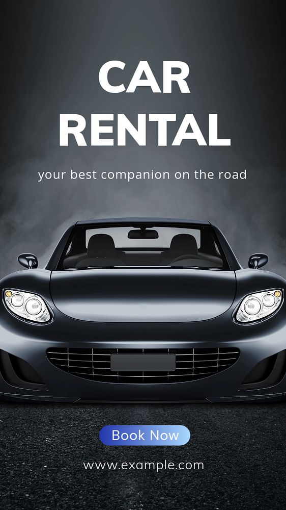 Car rental  Instagram story template, editable text