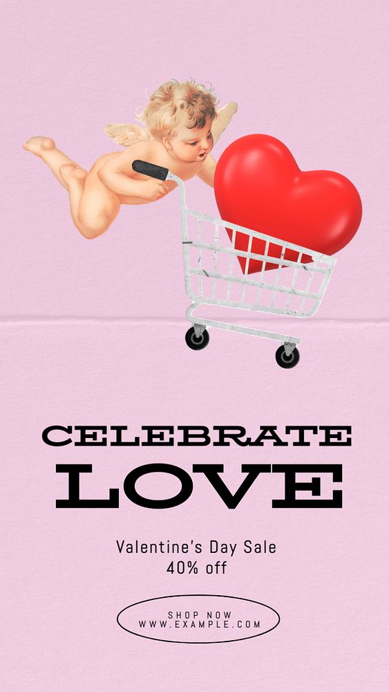 Celebrate love sale Instagram story template, editable text