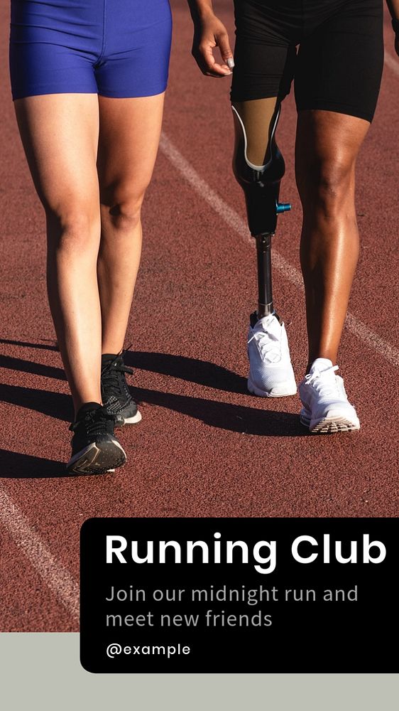 Running club  Instagram story template, editable text