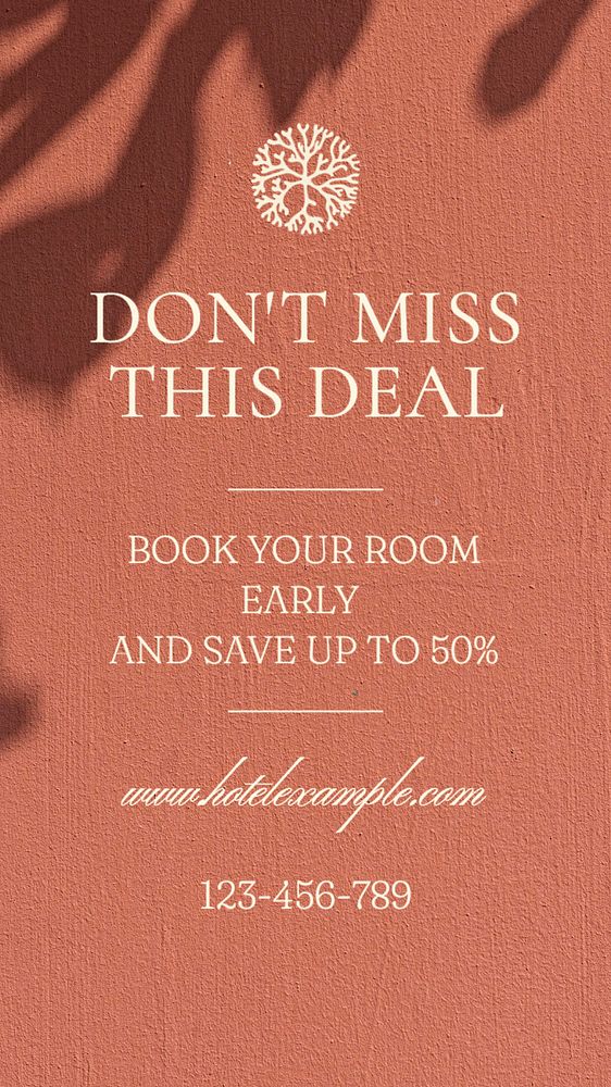 Hotel deals Instagram story template, editable text