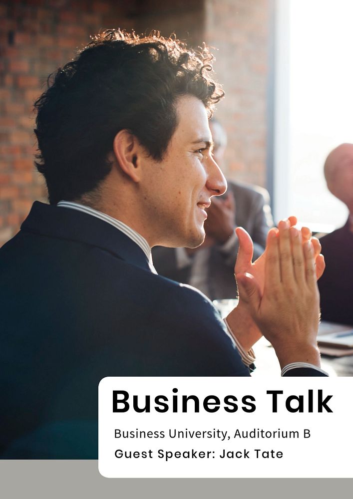 Business talk  poster template, editable text and design