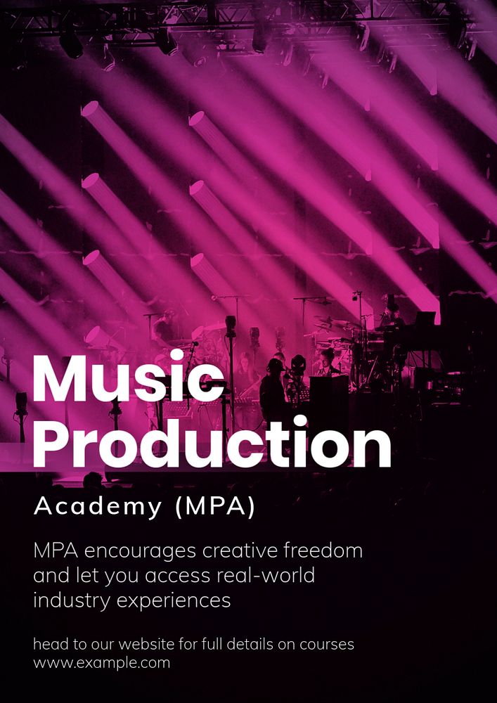 Music academy  poster template, editable text and design