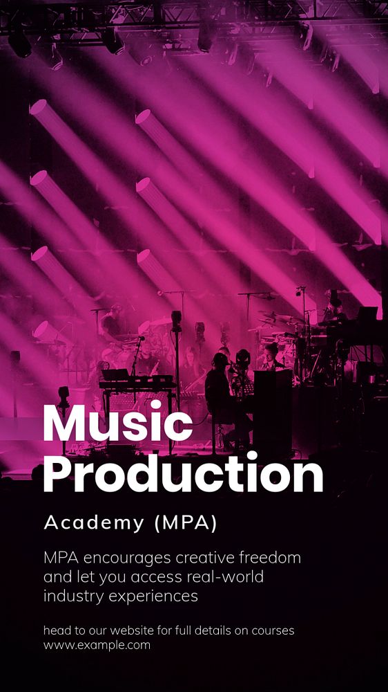 Music academy  Instagram story template, editable text