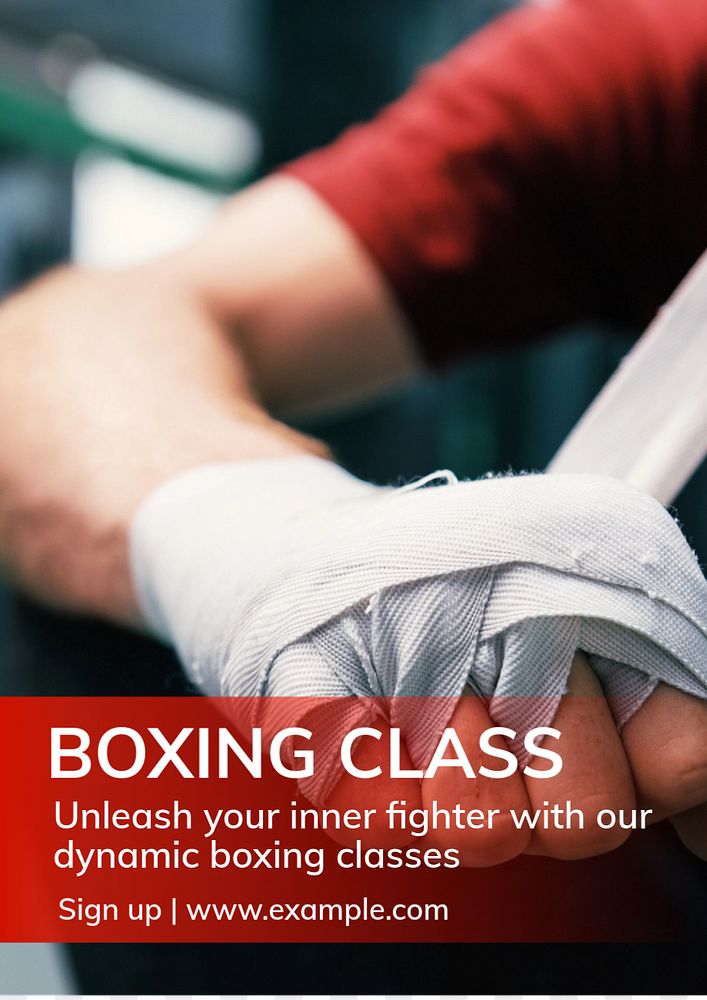 Boxing class  poster template, editable text and design