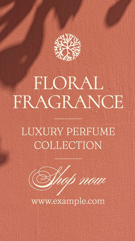 Floral fragrance Instagram story template, editable text