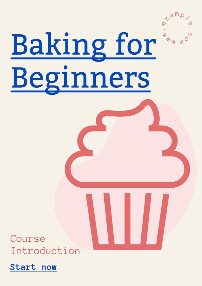 Baking for beginners  poster template, editable text and design