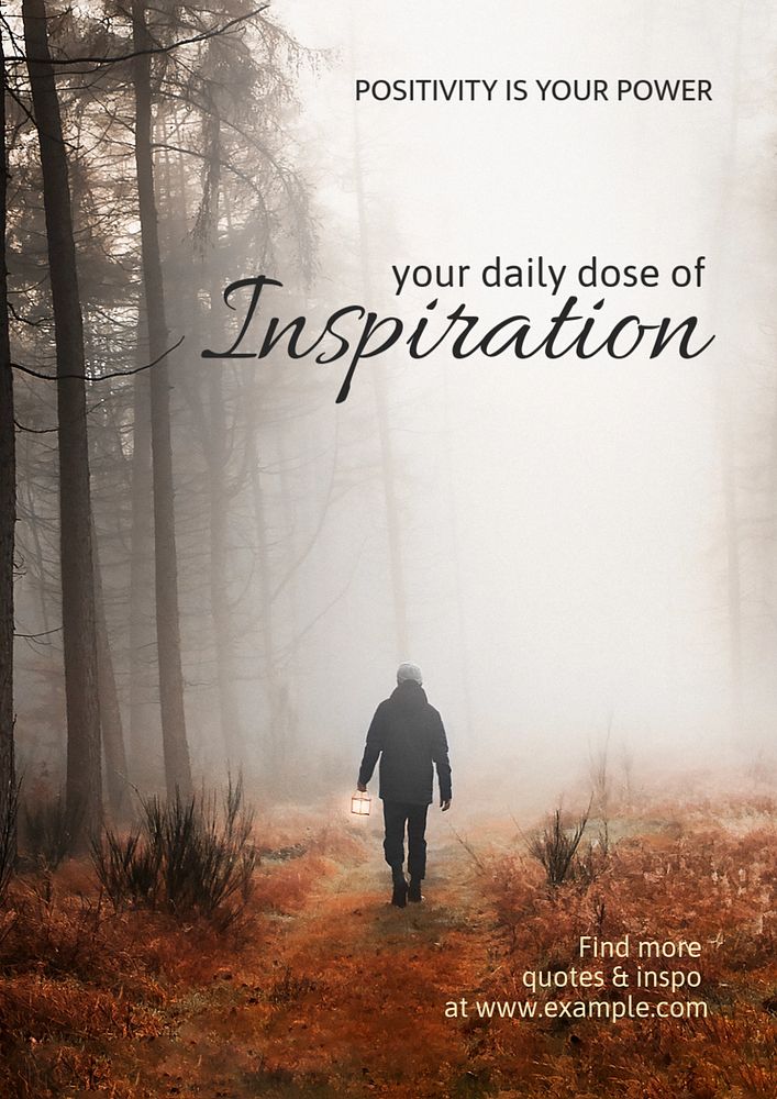 Inspiration  poster template, editable text and design