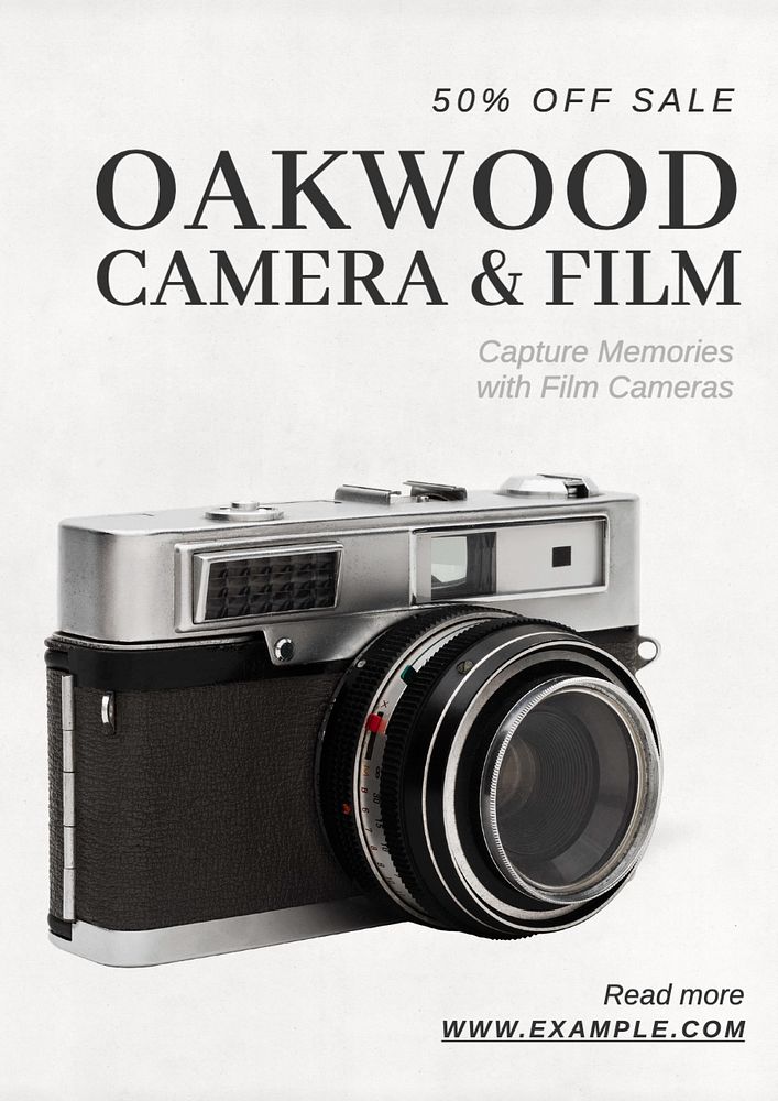 Camera film  poster template, editable text and design