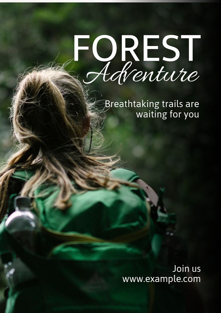 Forest adventure  poster template, editable text and design