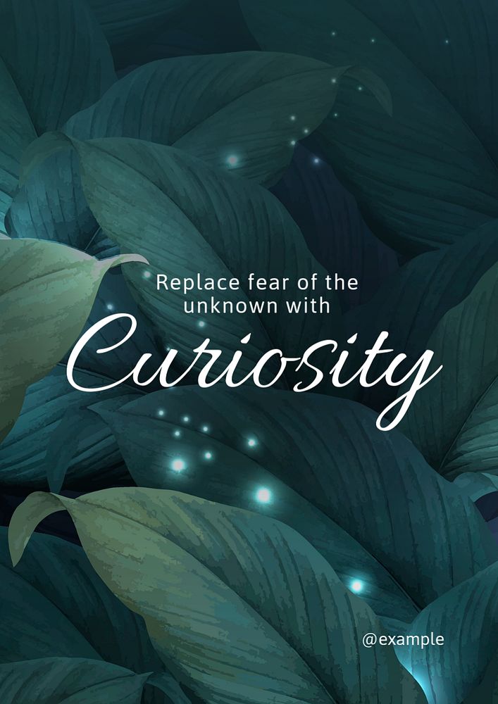 Curiosity quote  poster template, editable text and design