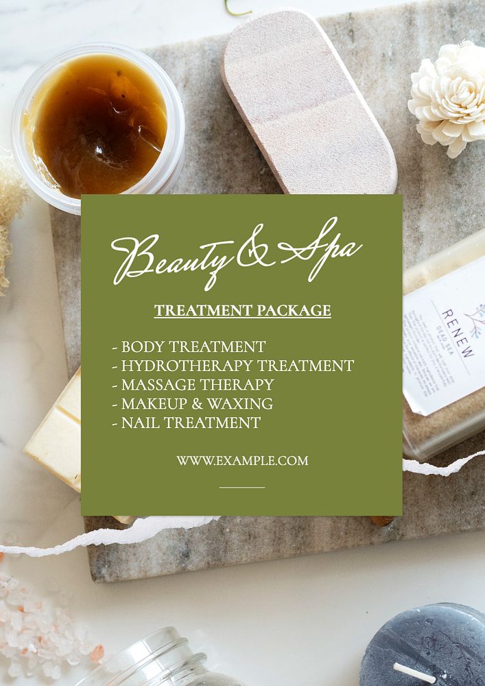 Beauty & spa  poster template, editable text and design