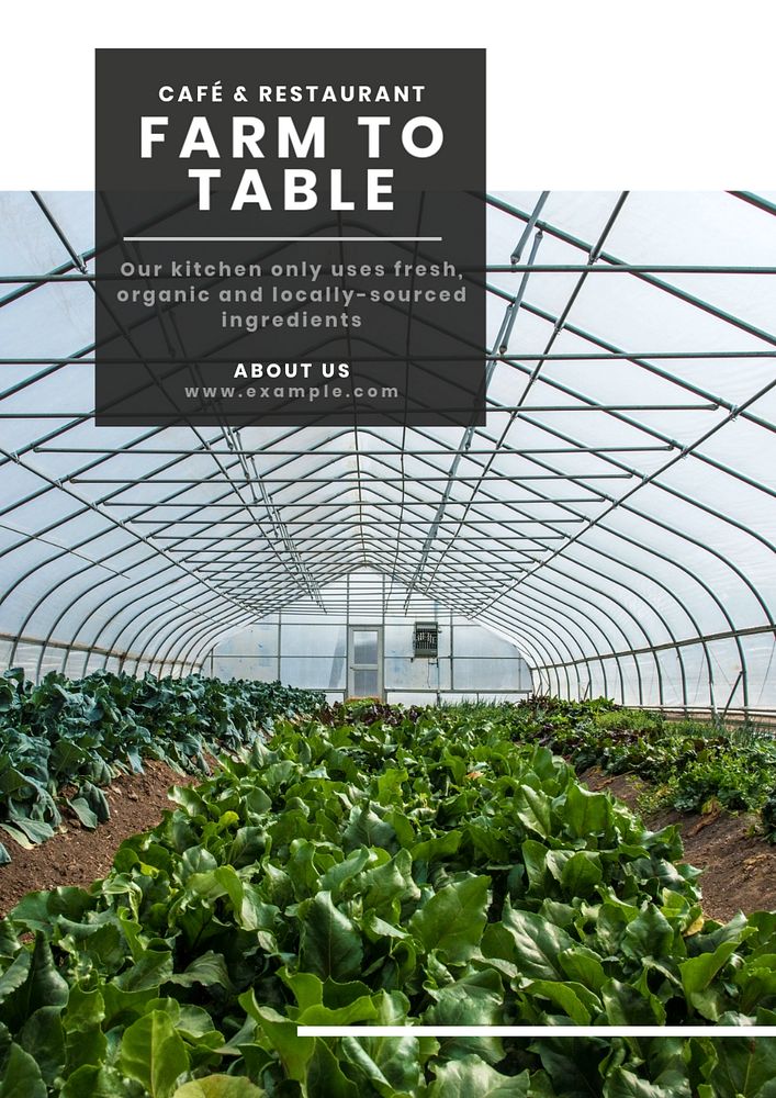 Farm to table  poster template, editable text and design