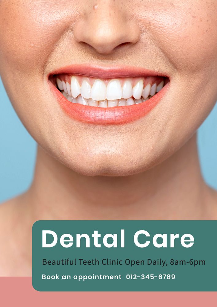 Dental care  poster template, editable text and design