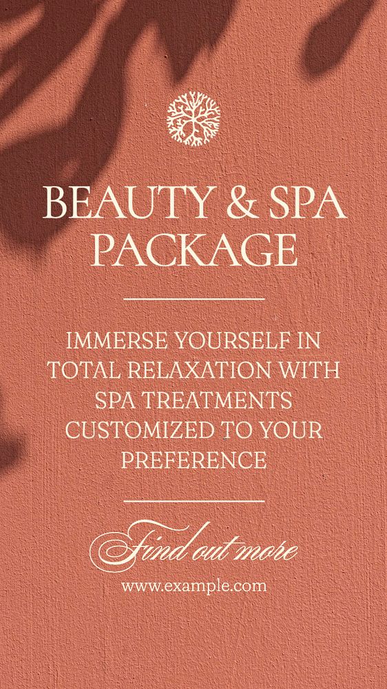 Beauty spa package Instagram story template, editable text