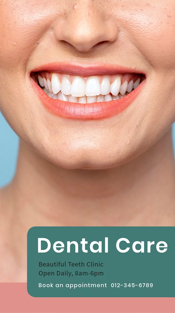 Dental care  Instagram story template, editable text