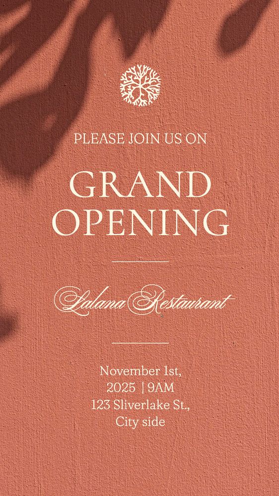 Grand opening Instagram story template, editable text