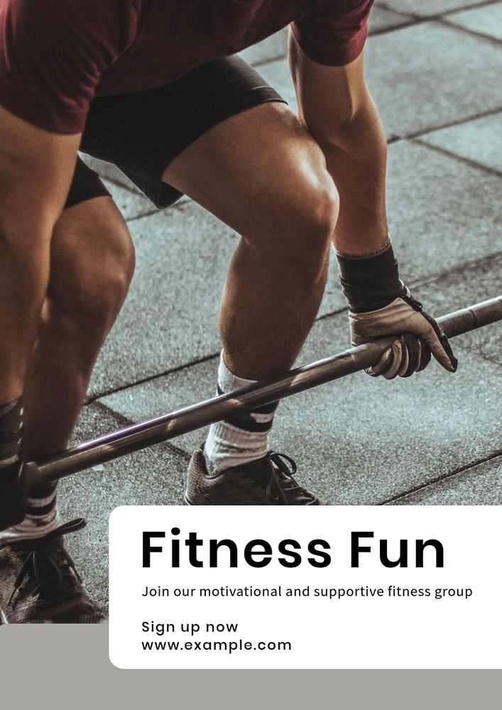 Fitness fun  poster template, editable text and design