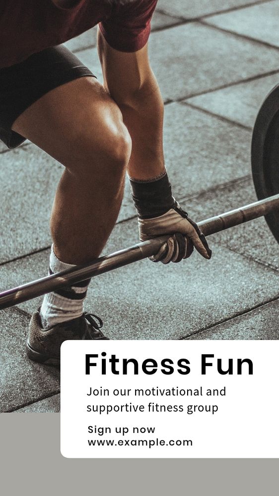 Fitness fun  Instagram story template, editable text