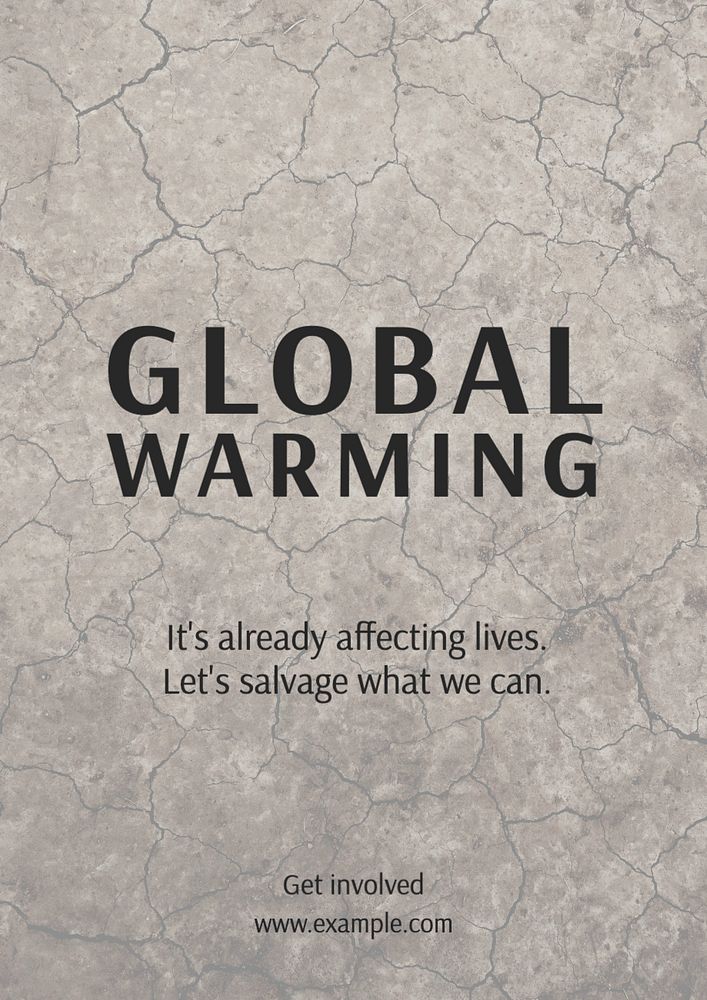 Global warming poster template, editable text and design