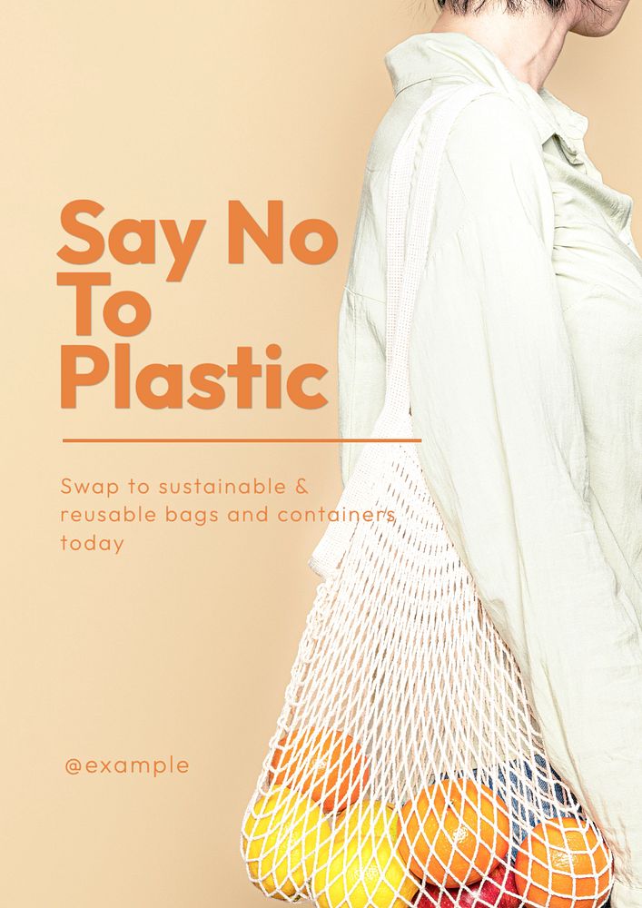 No plastic poster template, editable text and design