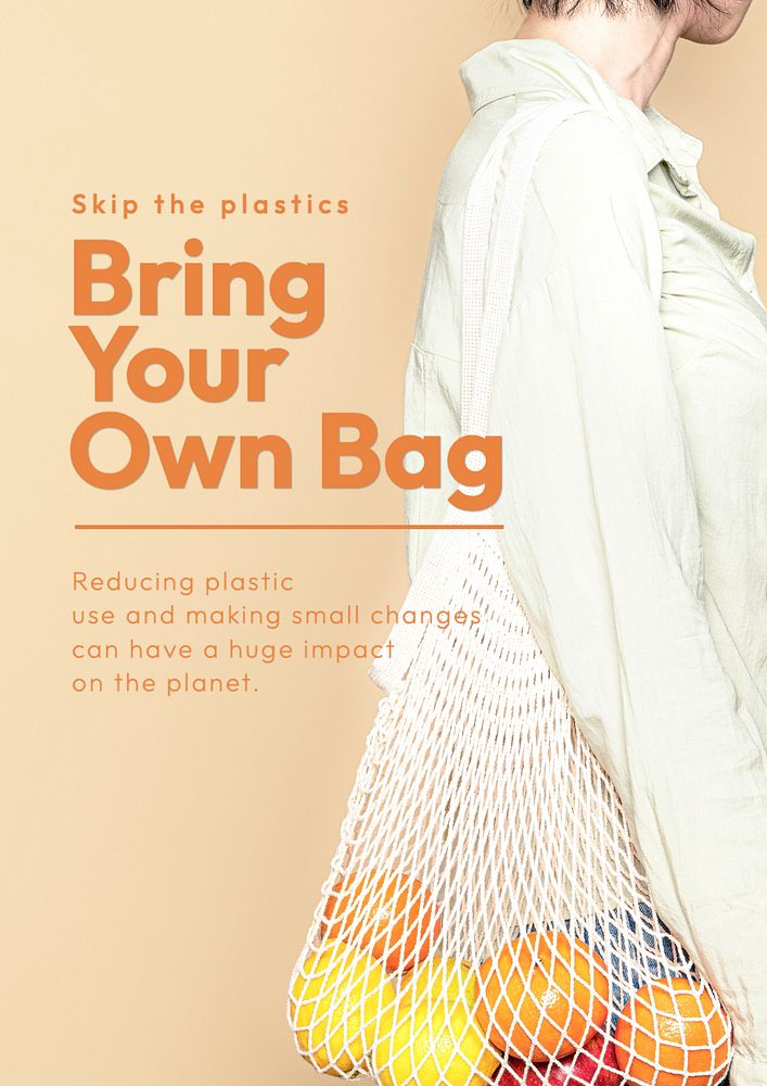 Skip the plastics poster template, editable text and design