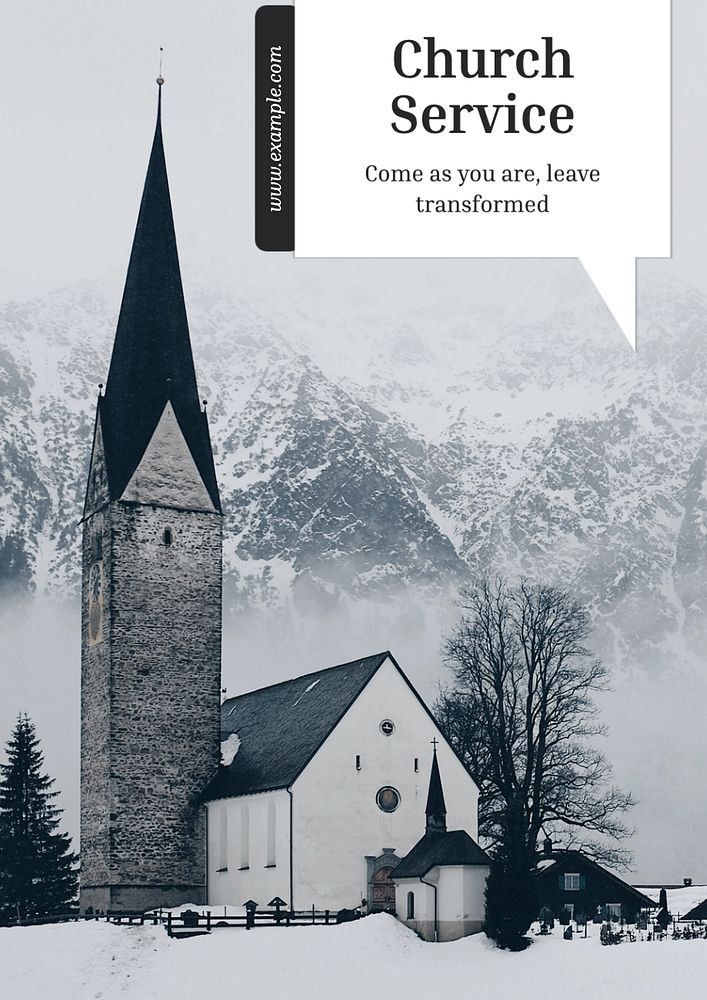 Church service  poster template, editable text and design