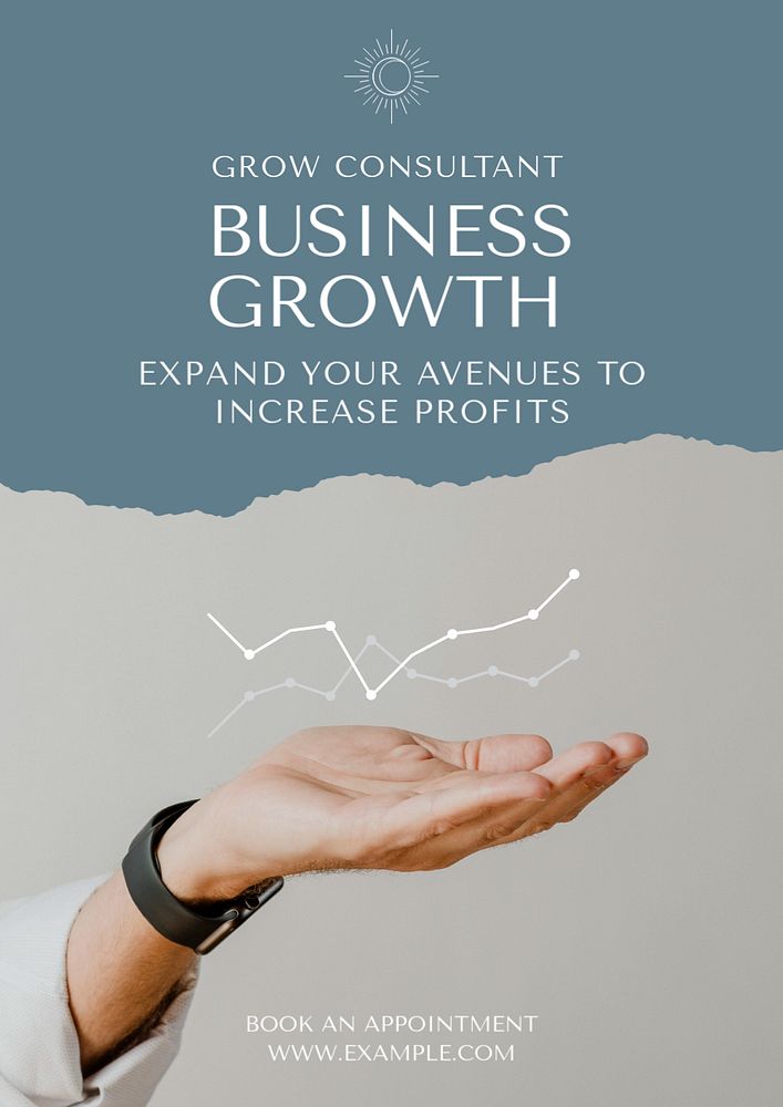 Business growth  poster template, editable text and design