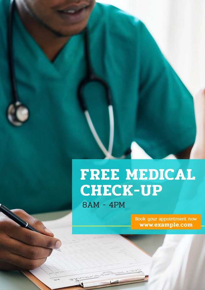 Medical checkup  poster template, editable text and design