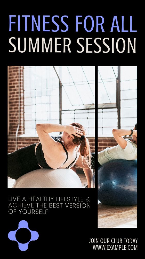 Fitness for all  Instagram story template, editable text