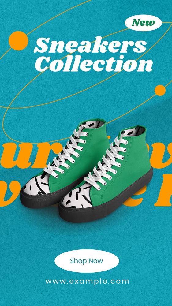 Sneakers collection Instagram story template, editable text